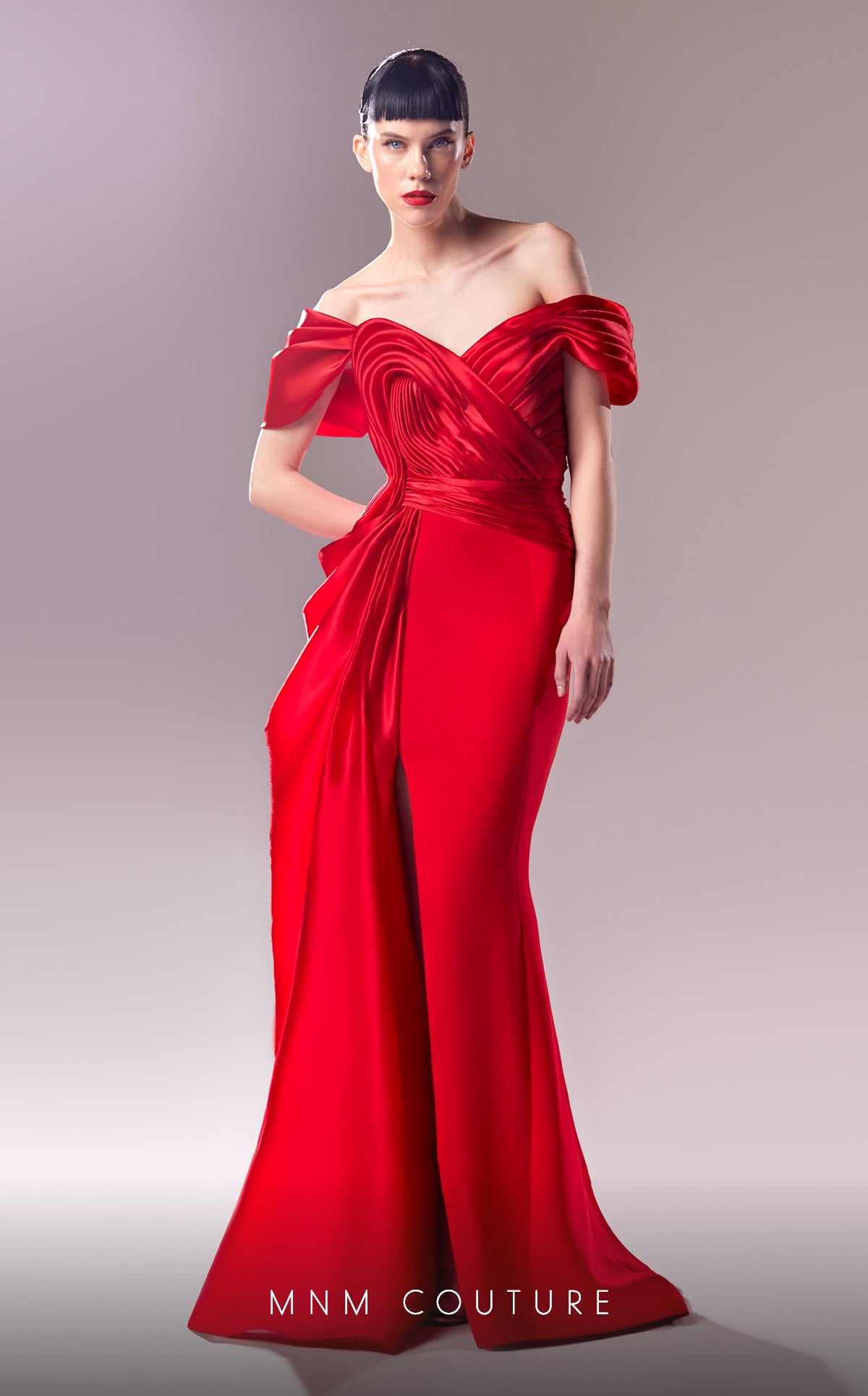 MNM Couture G1624 Prom Long Formal Fitted Slit Evening Dress