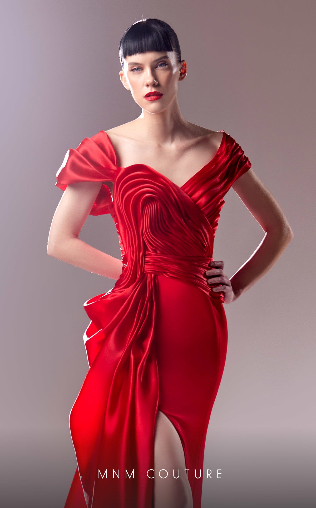 MNM Couture G1624 Prom Long Formal Fitted Slit Evening Dress