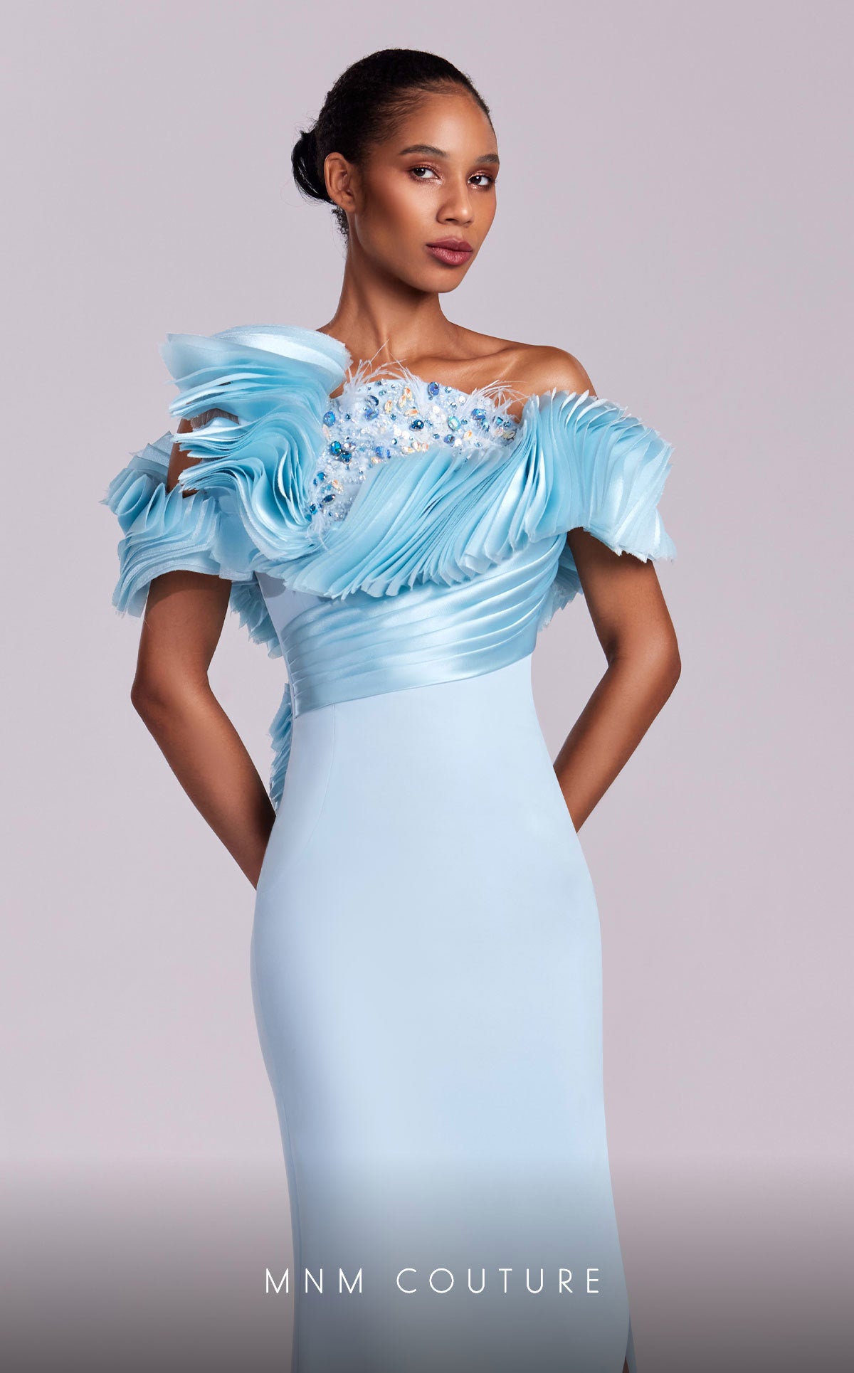 Prom Dresses Beaded Sequin Formal Long Prom Dress Light Blue