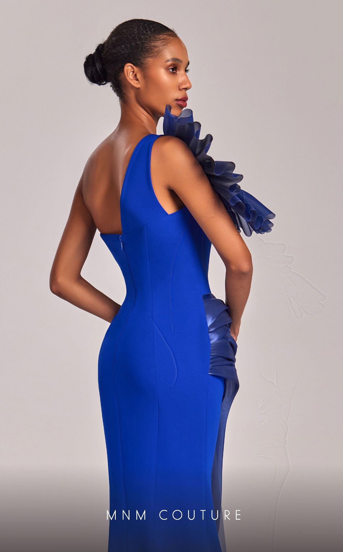 MNM Couture G1808 Mermaid Fit Long Formal Metallic Prom Dress