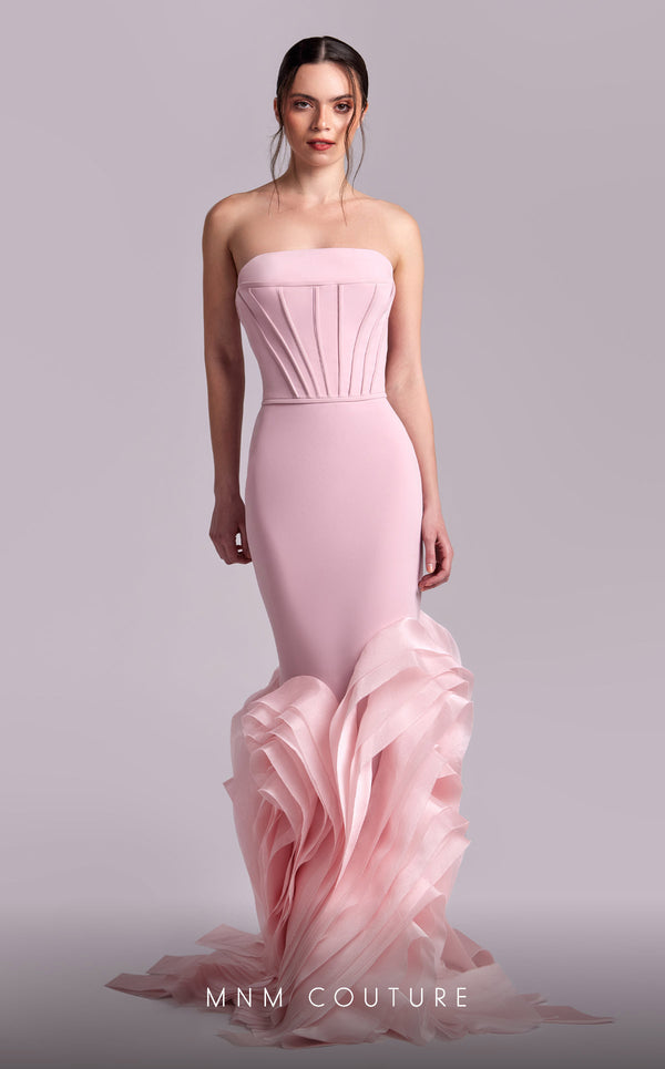MNM Couture G1825 Mermaid Long Formal Ruffle Prom Dress