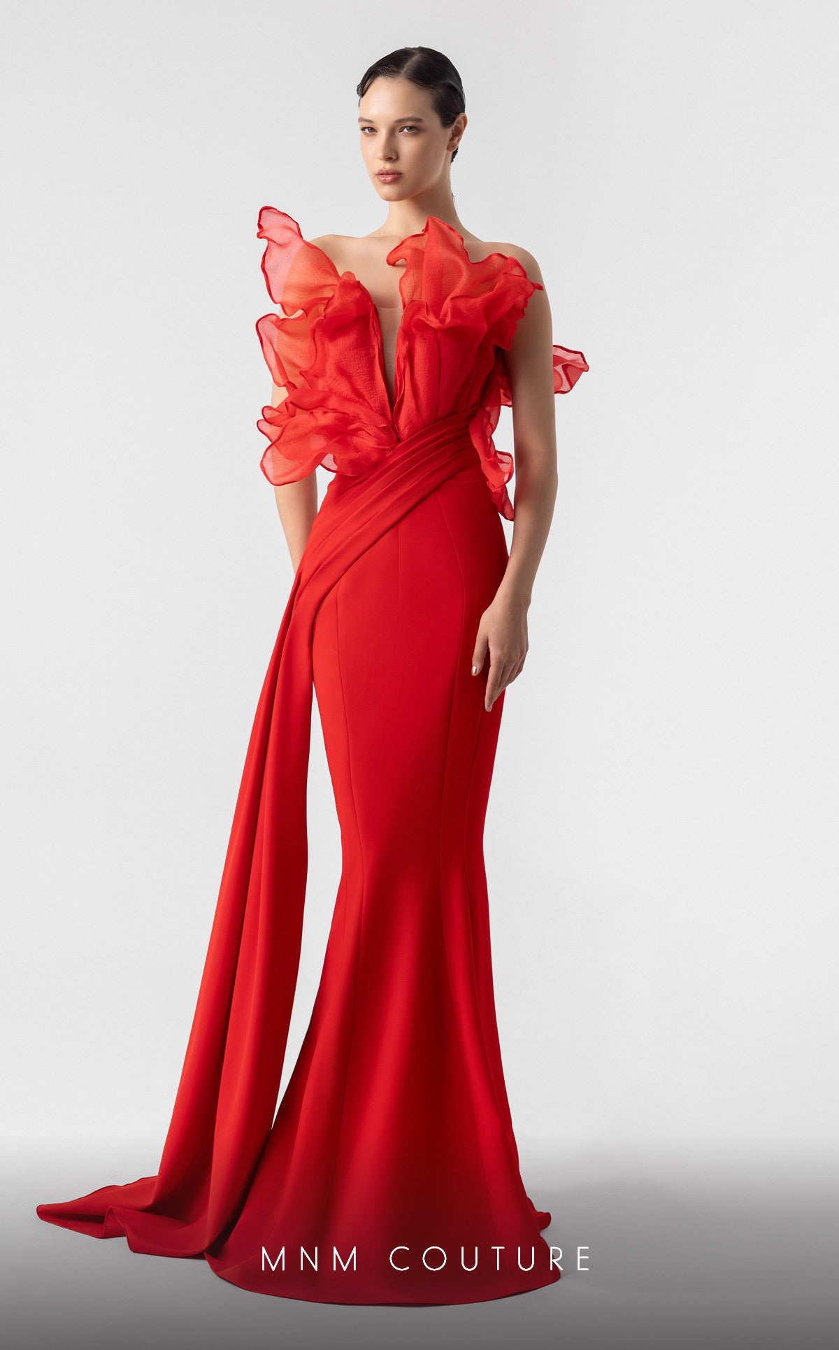 Prom Dresses Ruffle Long Formal Prom Dress Red