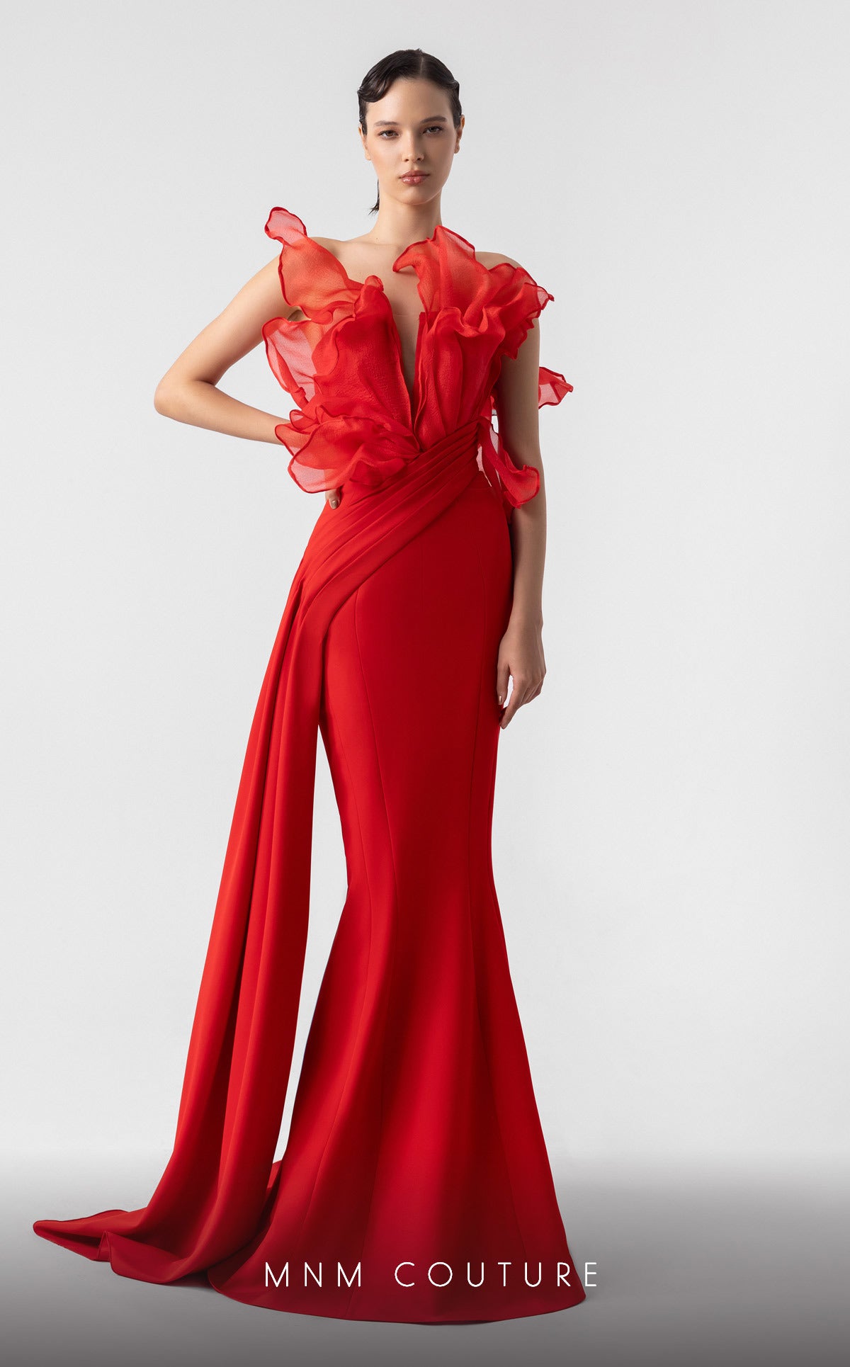 Prom Dresses Ruffle Long Formal Prom Dress Red