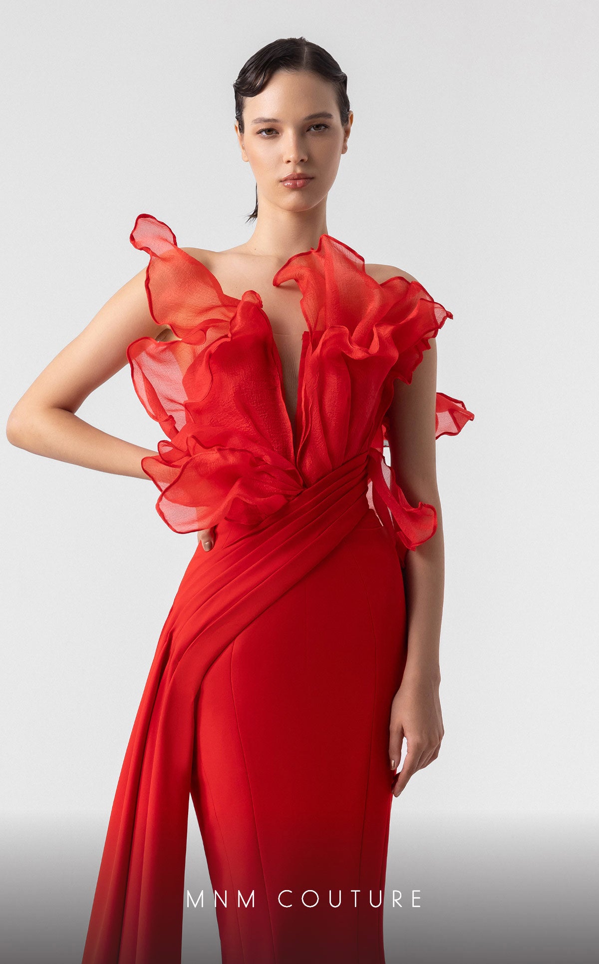 Prom Dresses Ruffle Long Formal Prom Dress Red