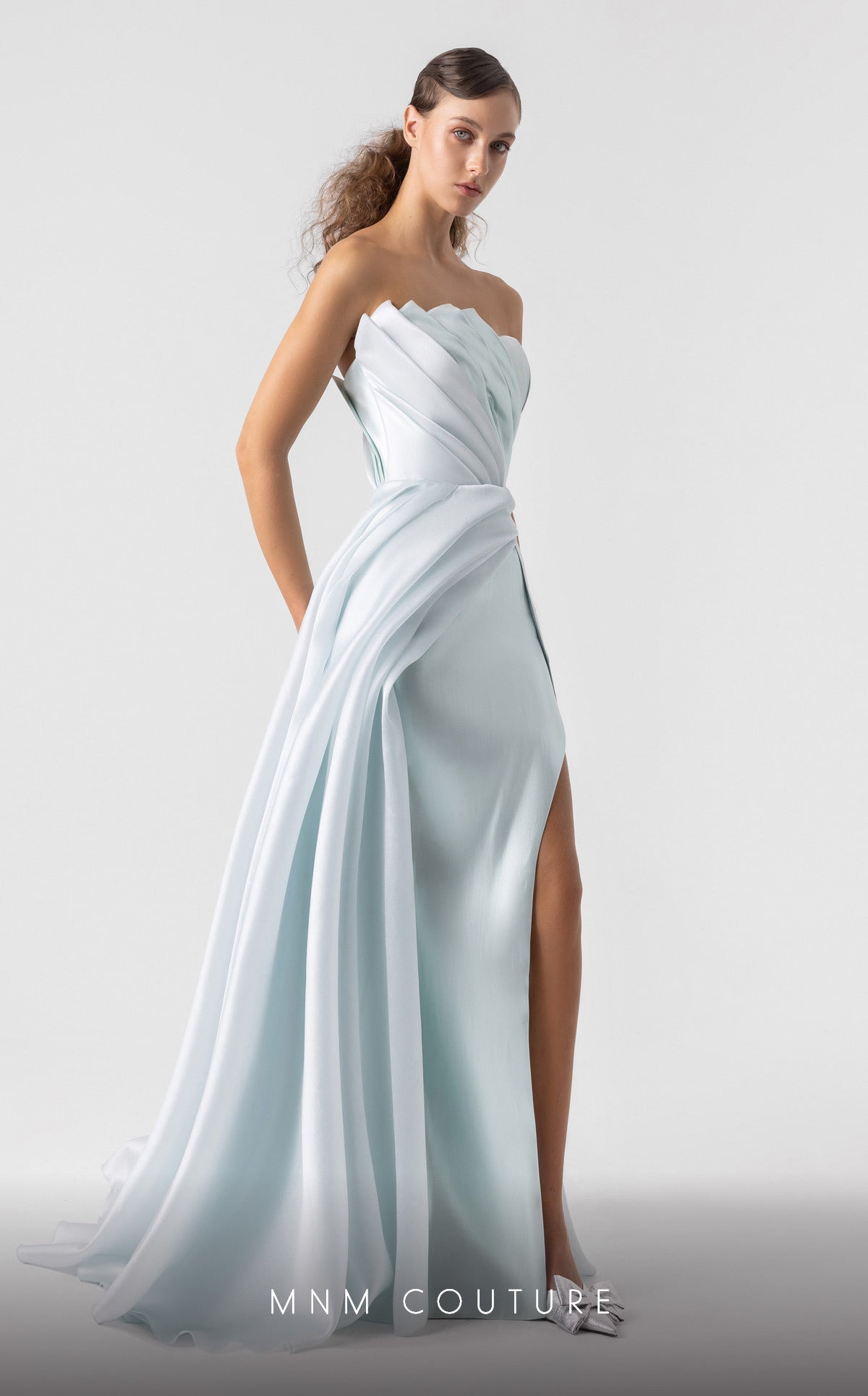 Prom Dresses Long Prom Formal Evening Metallic Dress MNM Couture G1923 Mint