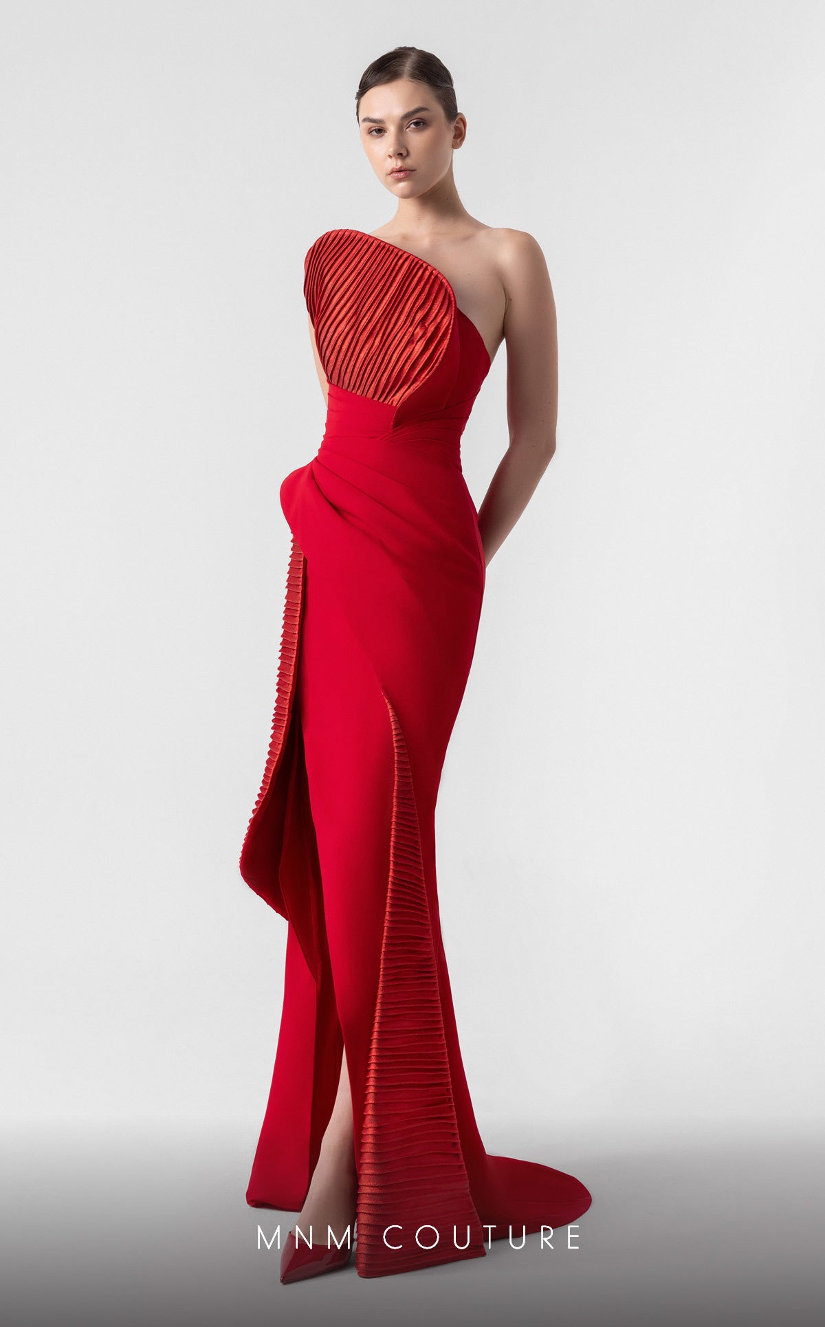 Prom Dresses Pleated Long Formal Prom Dress Red