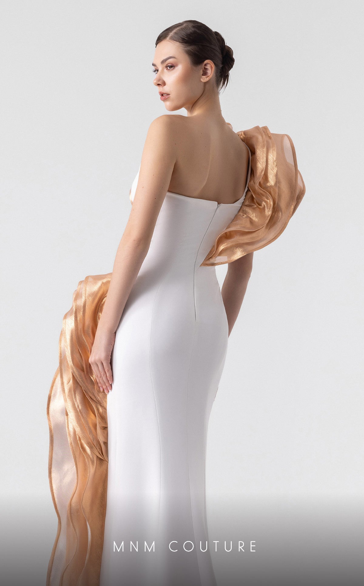 Formal Dresses Long Prom Formal Evening Ruffle Dress MNM Couture G1925 Off White