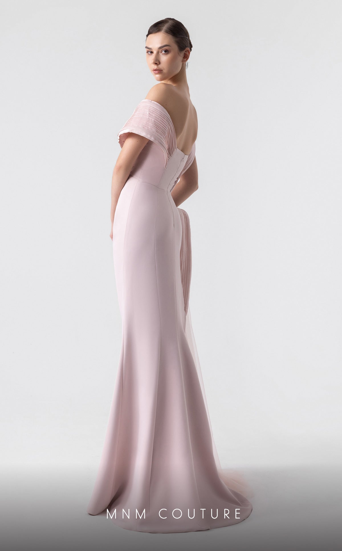 Formal Dresses Long Formal Fitted Pleated Prom Dress Pink