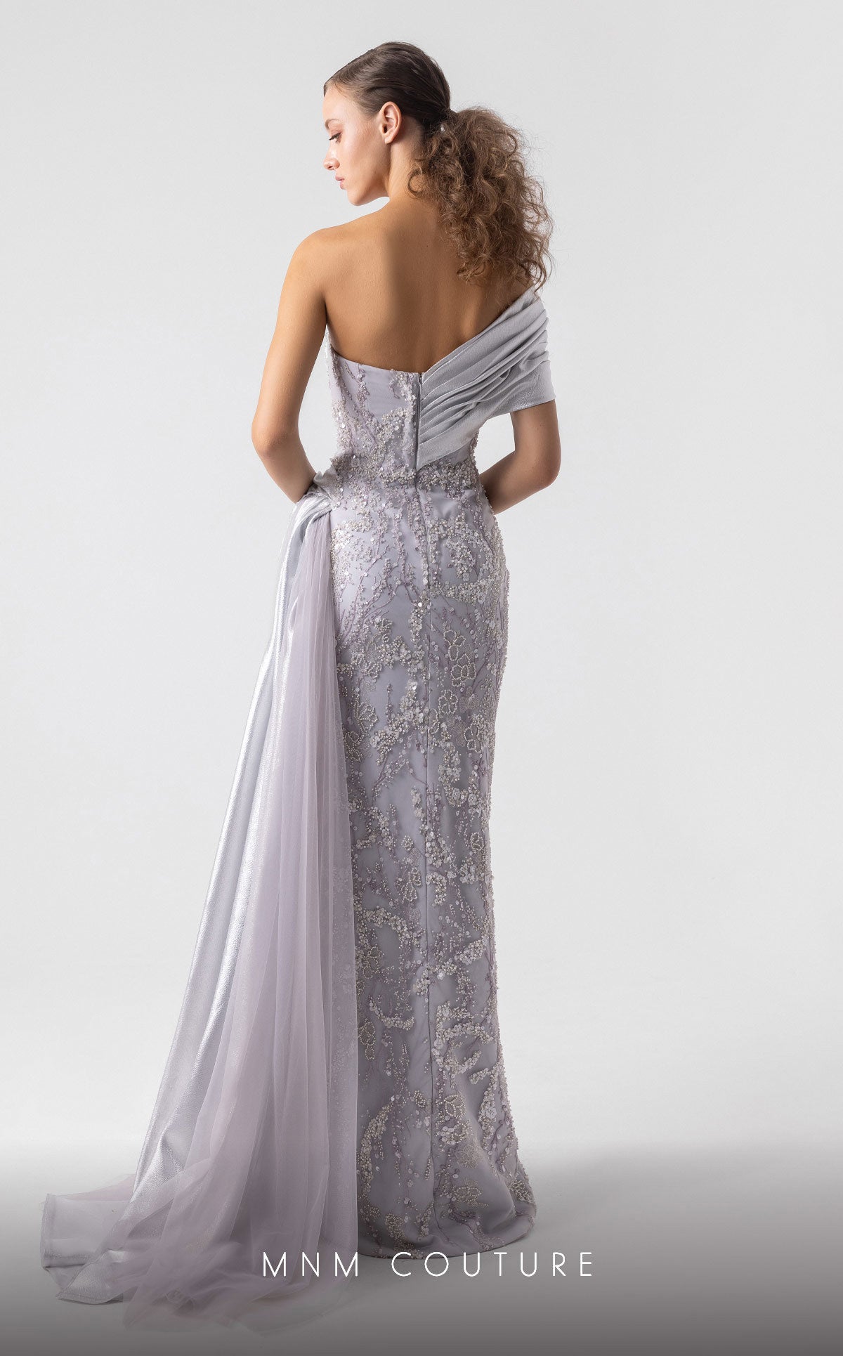 Formal Dresses Long Prom Formal Evening Lace Sequin Dress MNM Couture G1932 Silver
