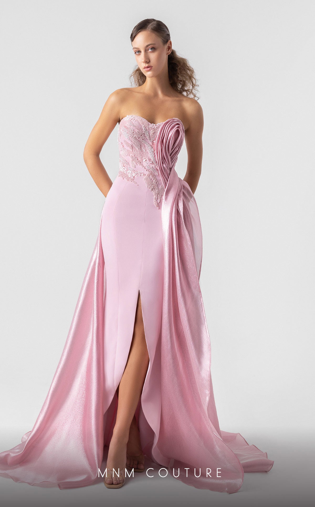 Prom Dresses Fitted Lace Long Formal Prom Dress Pink