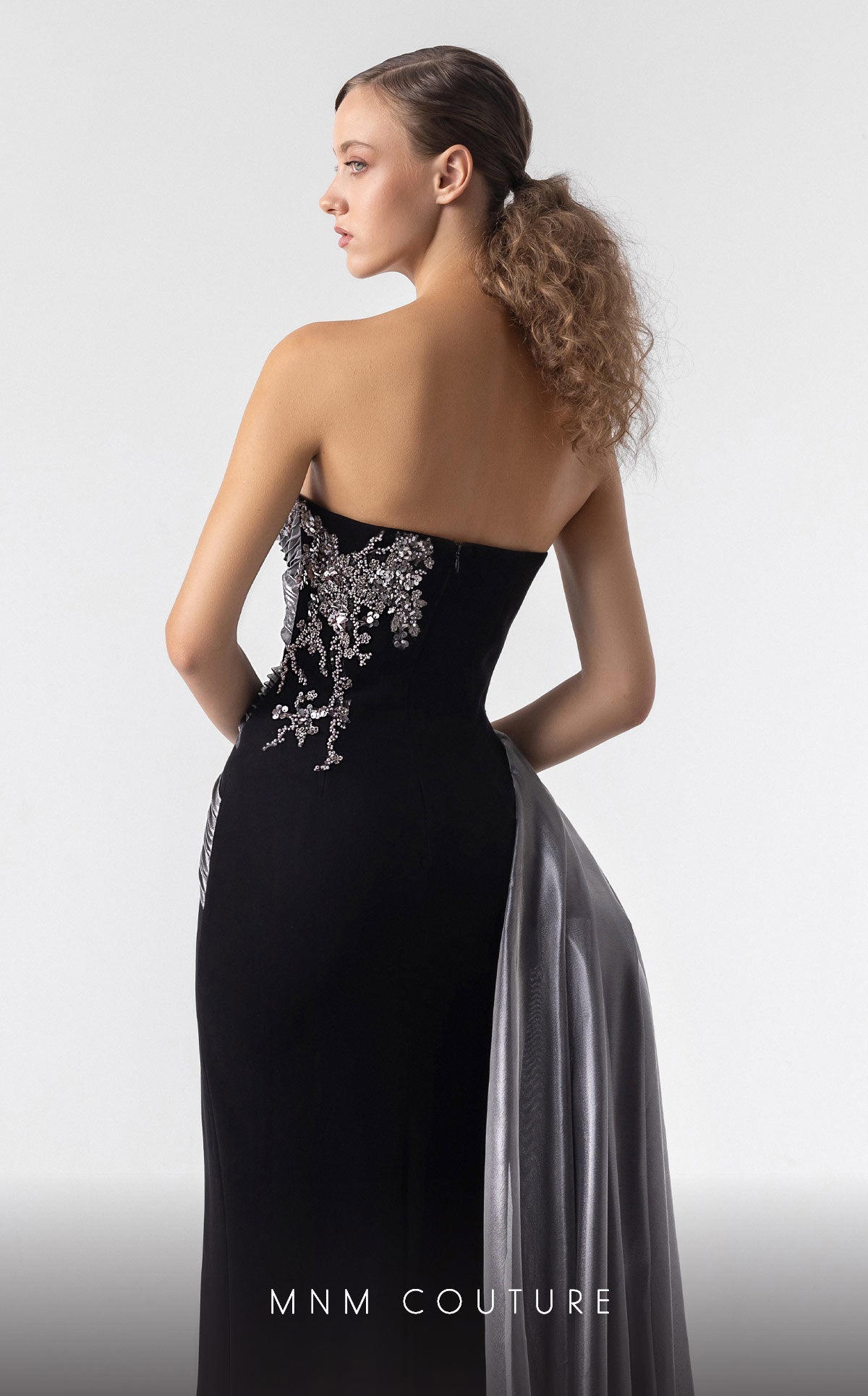 Formal Dresses Long Prom Metallic Formal Evening Dress MNM Couture G1938 Black