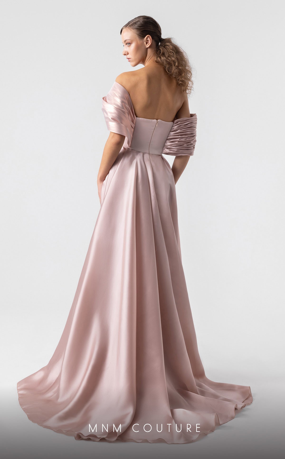 Formal Dresses Long Prom Formal Metallic Evening Dress MNM Couture G1940 Salmon