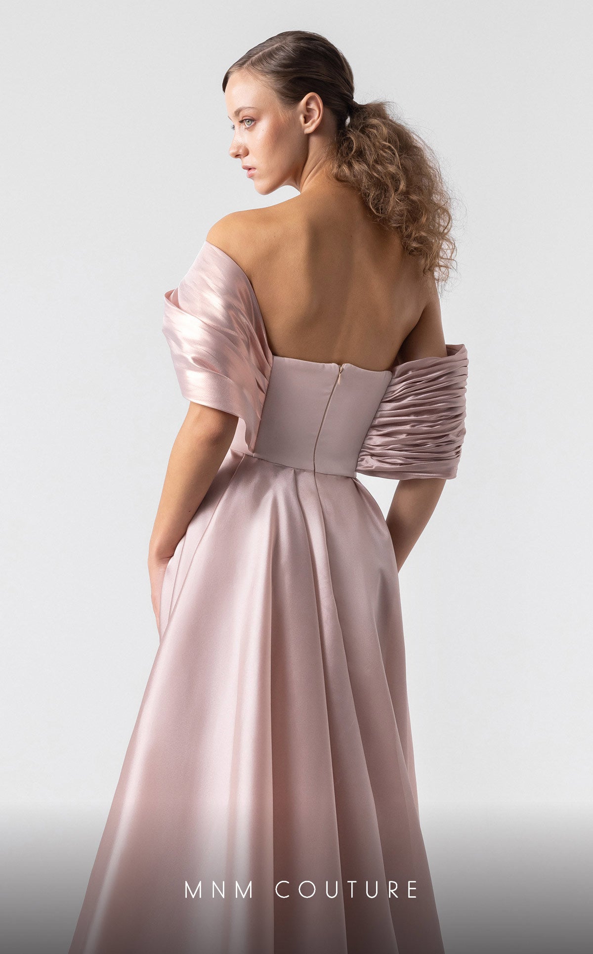 Formal Dresses Long Prom Formal Metallic Evening Dress MNM Couture G1940 Salmon