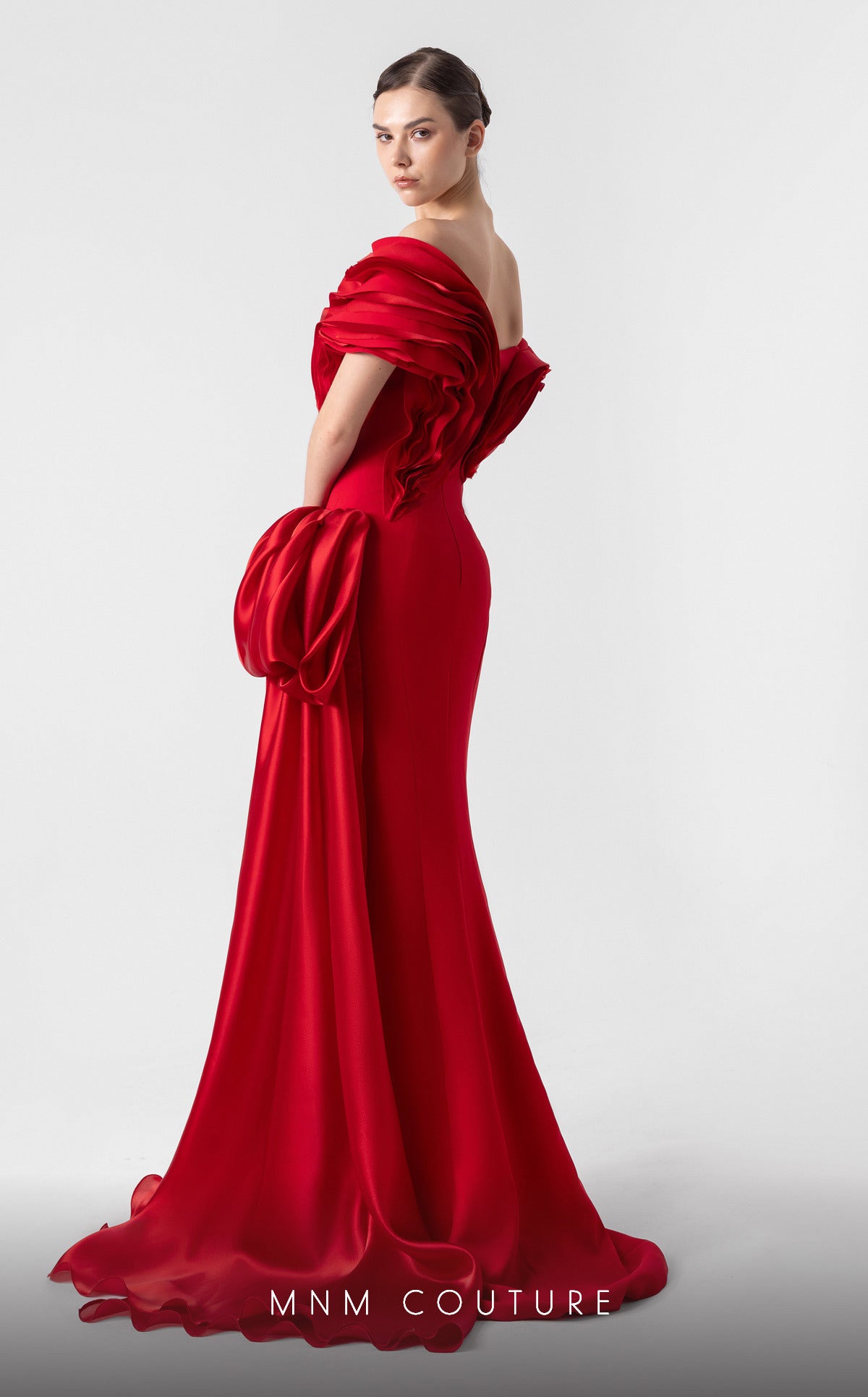 Formal Dresses Long Prom Formal Pleated Evening Dress MNM Couture G1942 Red