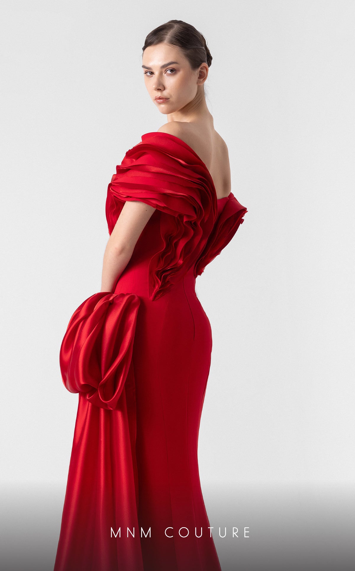 Formal Dresses Long Prom Formal Pleated Evening Dress MNM Couture G1942 Red