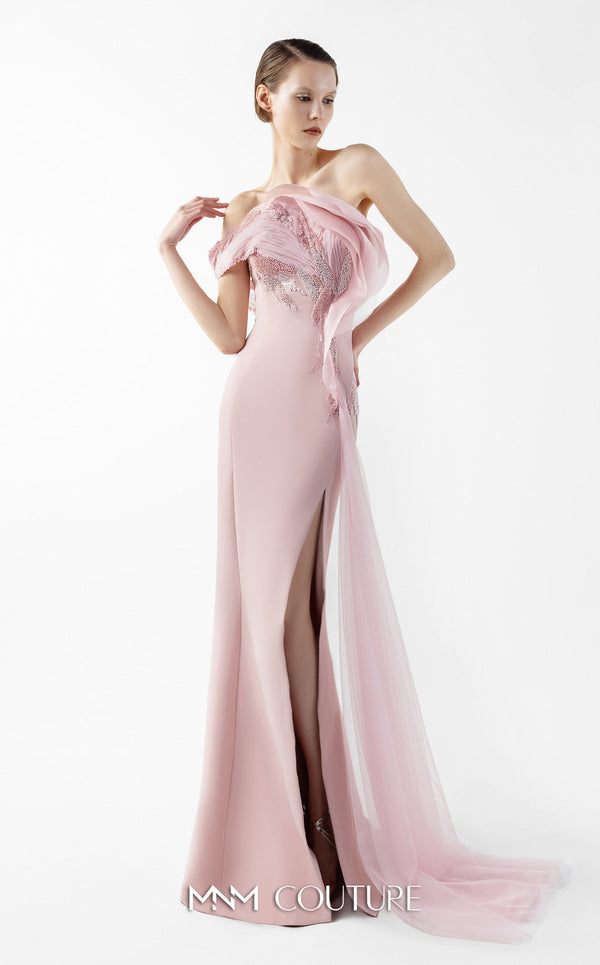 Lace Long Formal Slit Prom Dress MNM Couture G2031