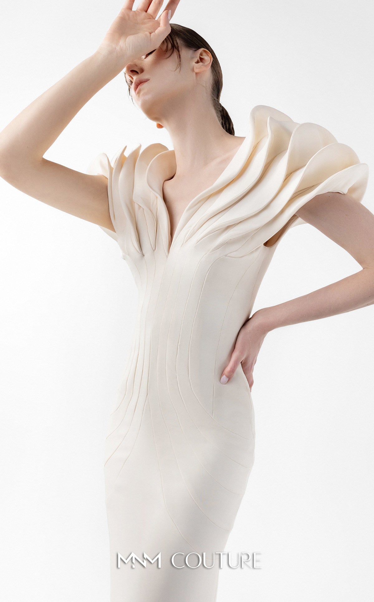 Prom Dresses Fitted Long Formal Prom Dress MNM Couture G2039 Cream