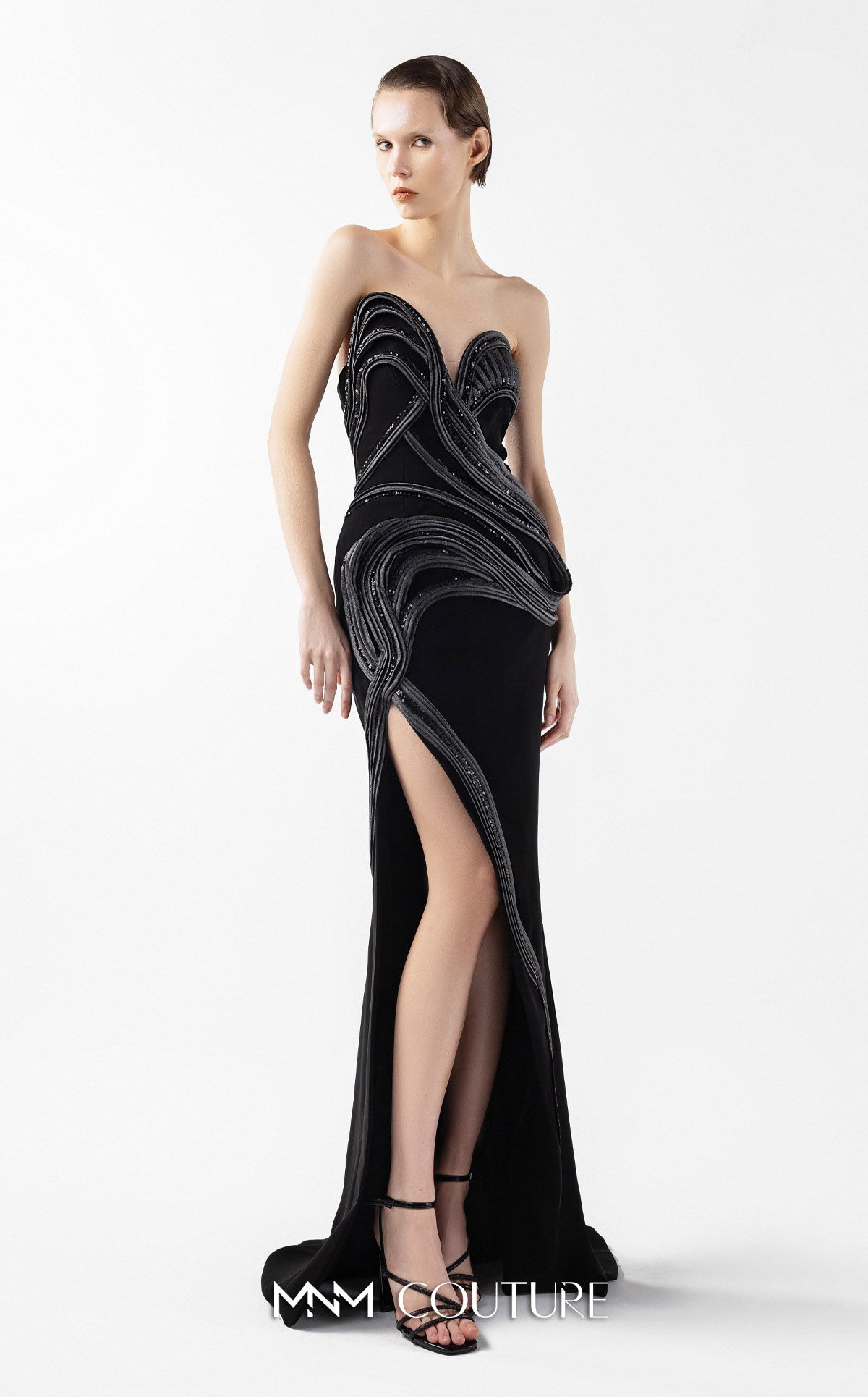 Prom Dresses Long Fitted Formal Prom Dress MNM Couture G2048 Black