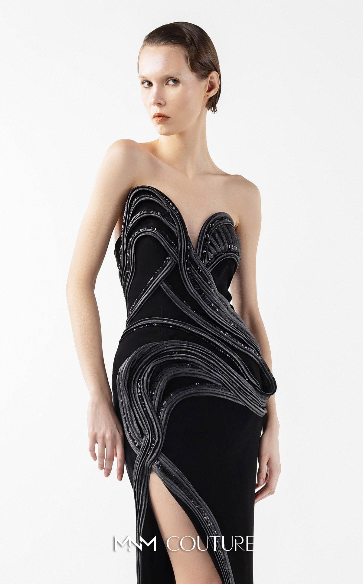 Prom Dresses Long Fitted Formal Prom Dress MNM Couture G2048 Black