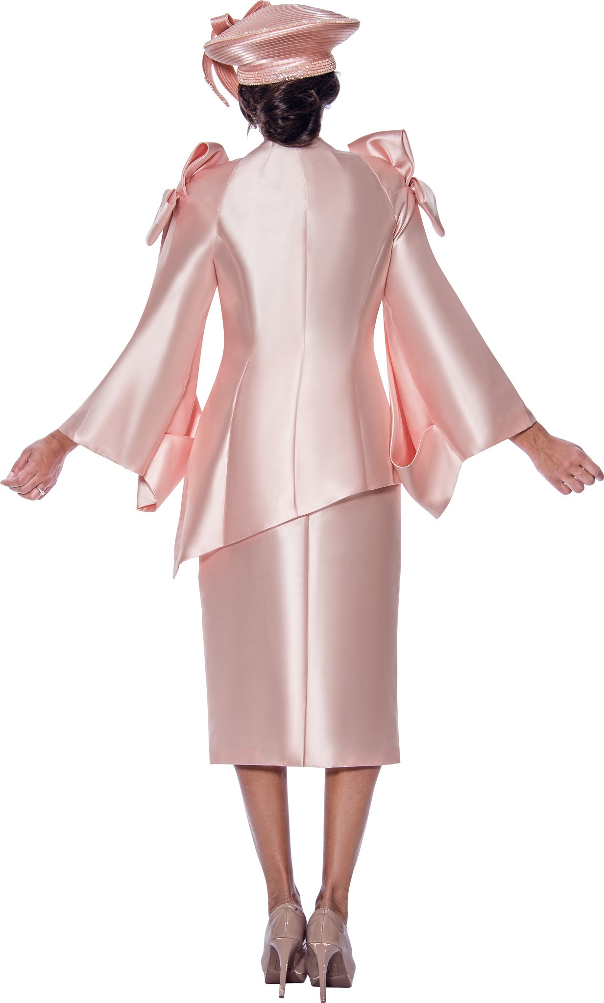 Plus Size Dresses Ribbon Plus Size Mother of the Bride Jacket Skirt Set Pink