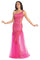 Prom Long One Shoulder Side Out Formal Dress - The Dress Outlet Elizabeth K FUCHSIA
