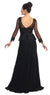 Formal Long Sheer Sleeve Mother of the Bride Dress - The Dress Outlet Elizabeth K Black