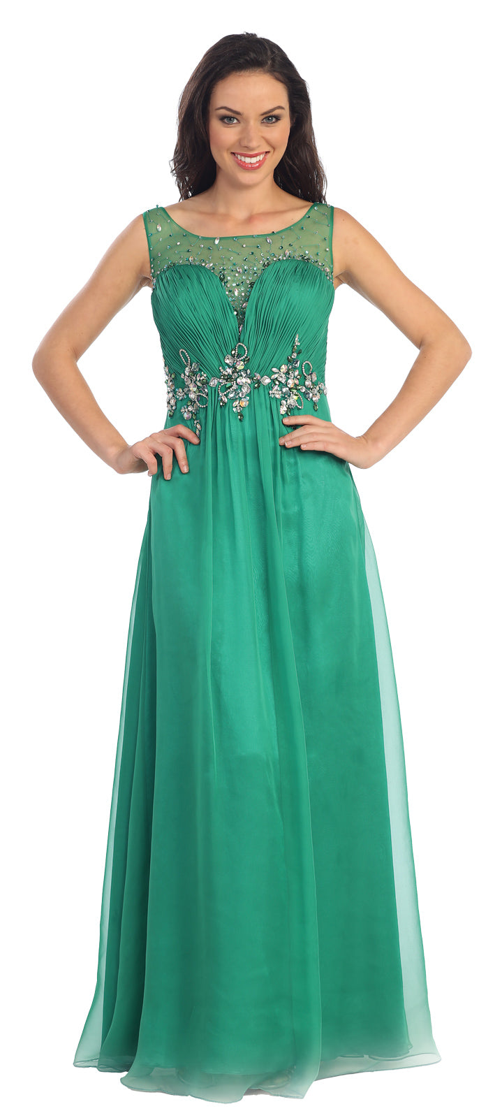 Long Formal Sleeveless Chiffon Prom Dress