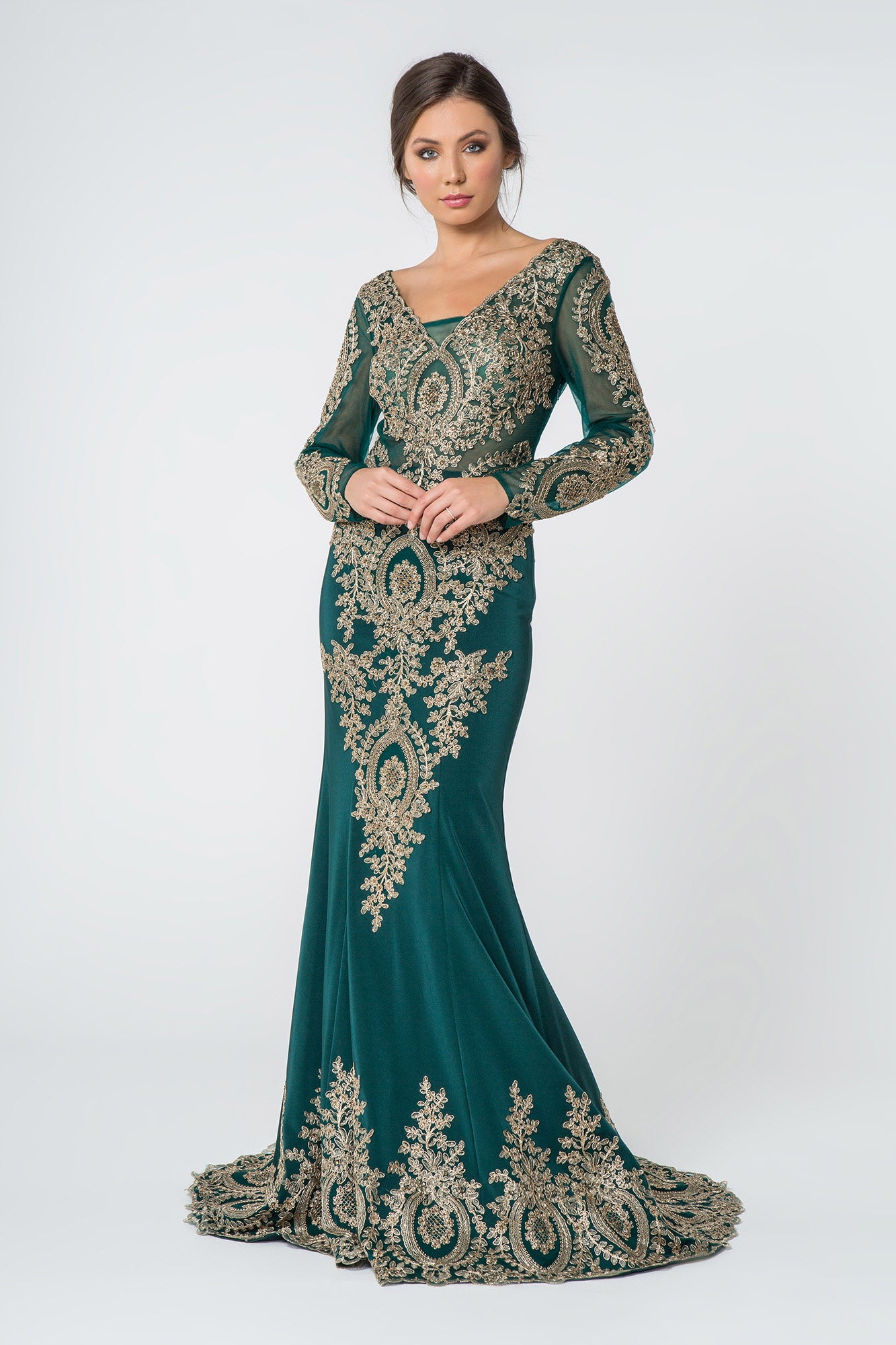 Long Sleeve Dress Formal Evening Gown