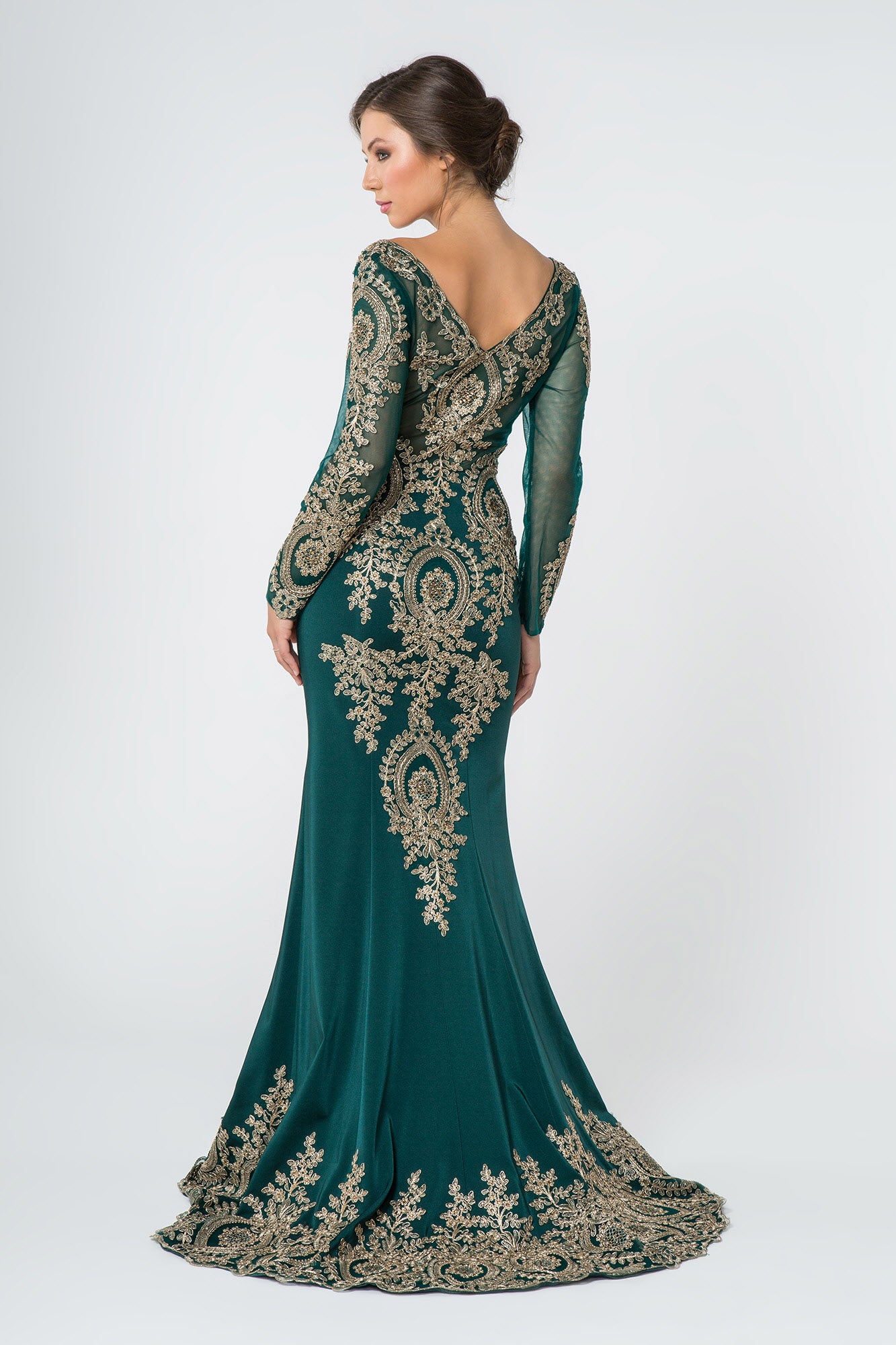 Long Sleeve Dress Formal Evening Gown