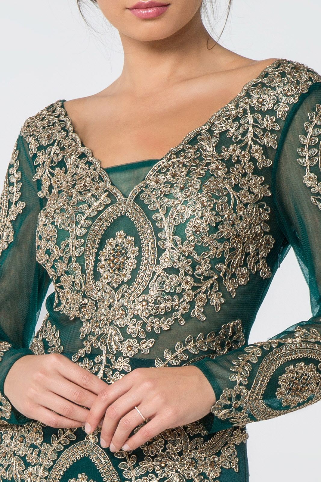 Long Sleeve Dress Formal Evening Gown