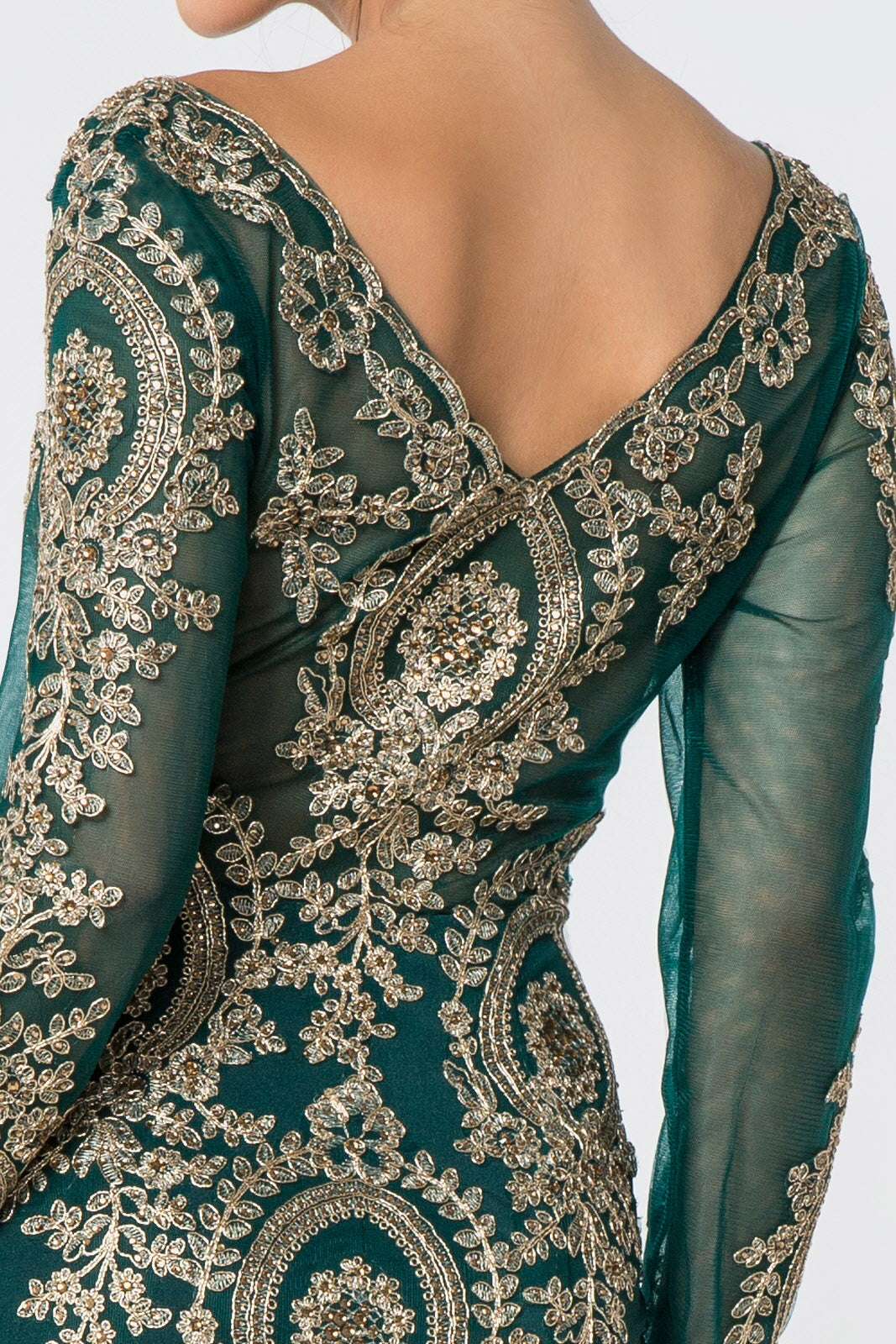 Long Sleeve Dress Formal Evening Gown
