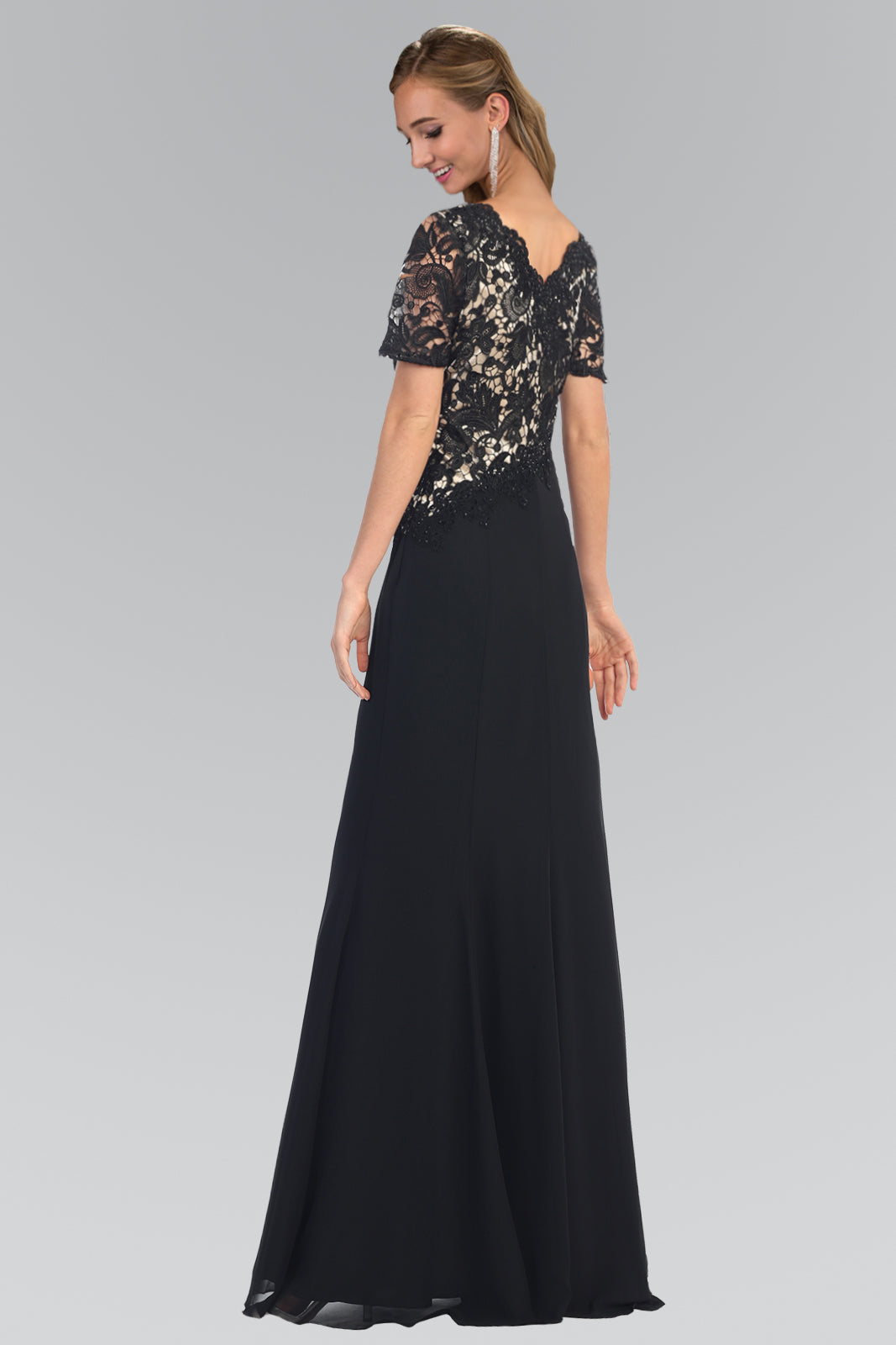 Mother of the Bride Long Dress Formal - The Dress Outlet Elizabeth K black gold