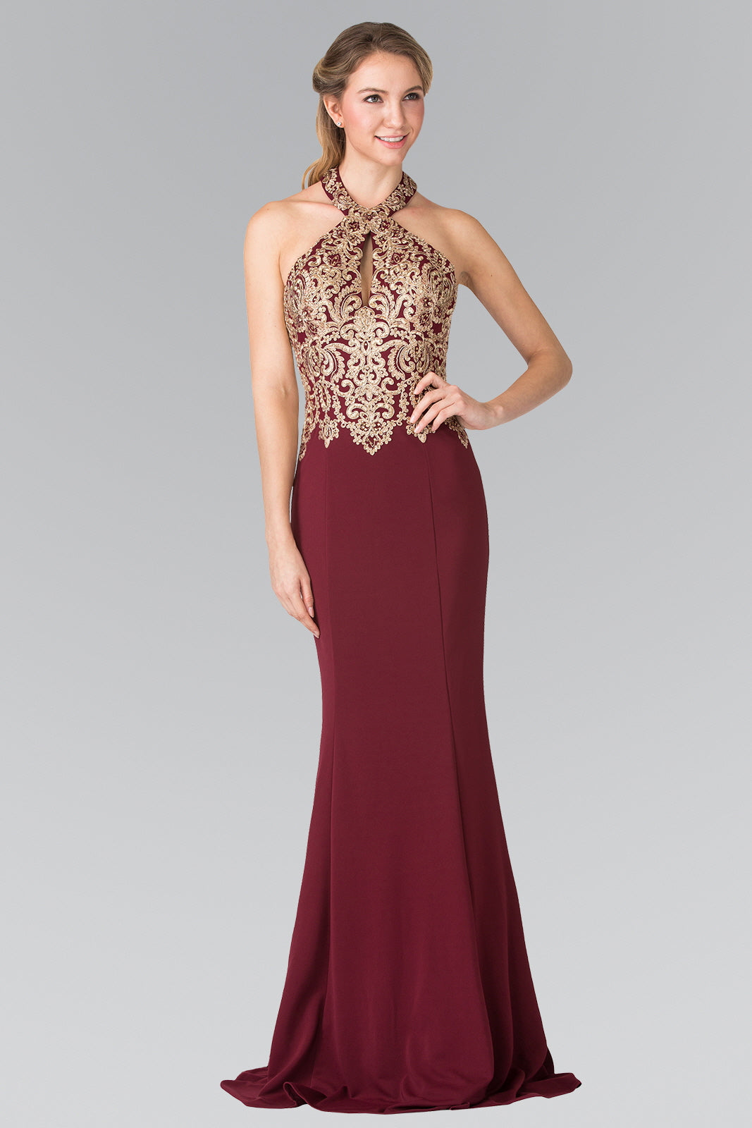 Prom Fitted Halter Neck Formal Dress Evening Gown