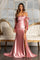 Prom Dresses Gathered Bodice Prom Mermaid Dress Dusty Rose