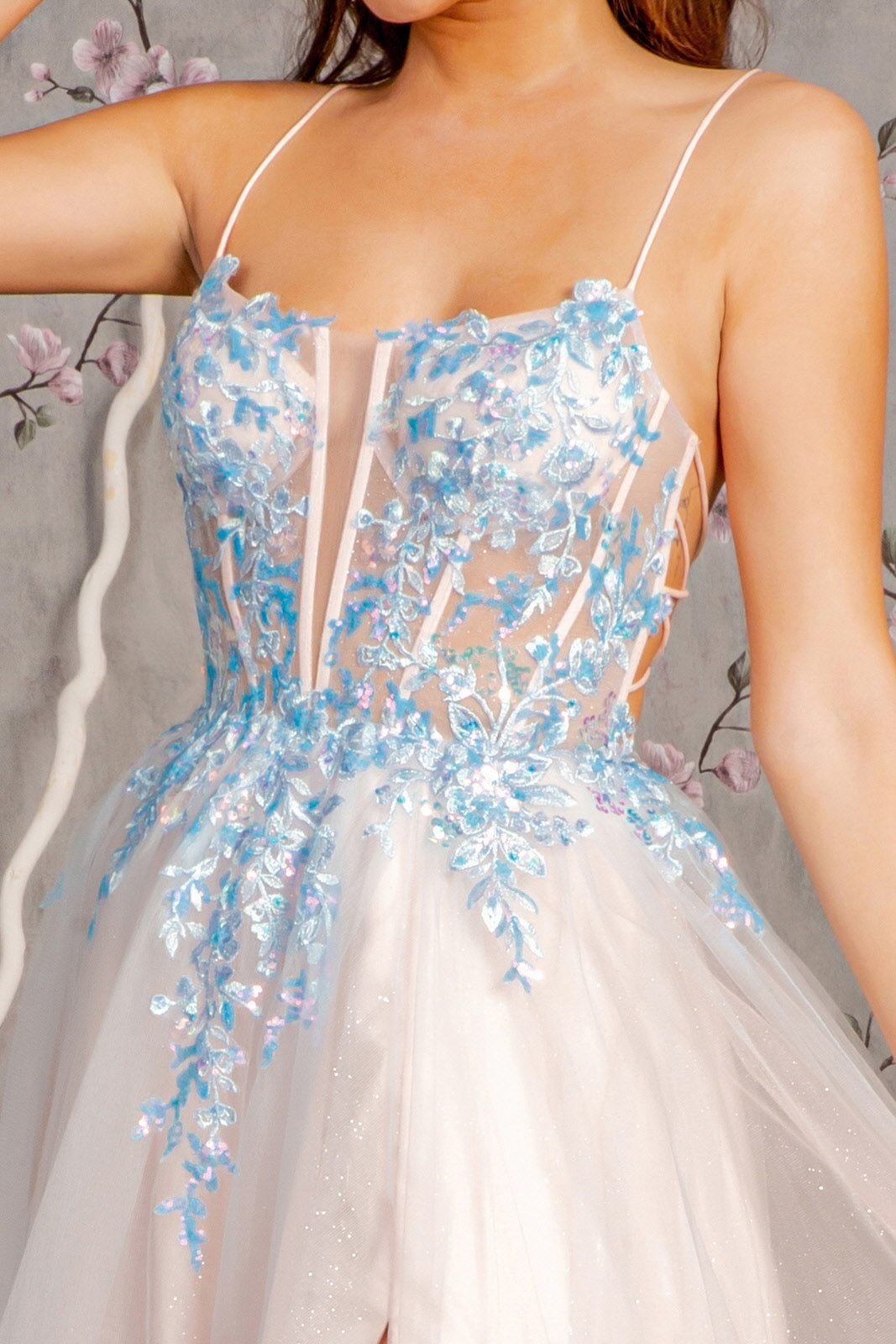 Glitter Sequin A Line Long Formal Prom Dress
