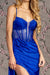 Prom Dresses Bead Ruched Side Mermaid Side Drape Long Prom Dress Royal Blue