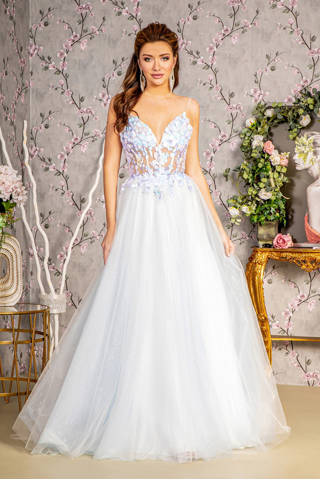 Prom Formal Evening Long Gown - Blue / L Prom Formal Evening Long Gown - Blue / L