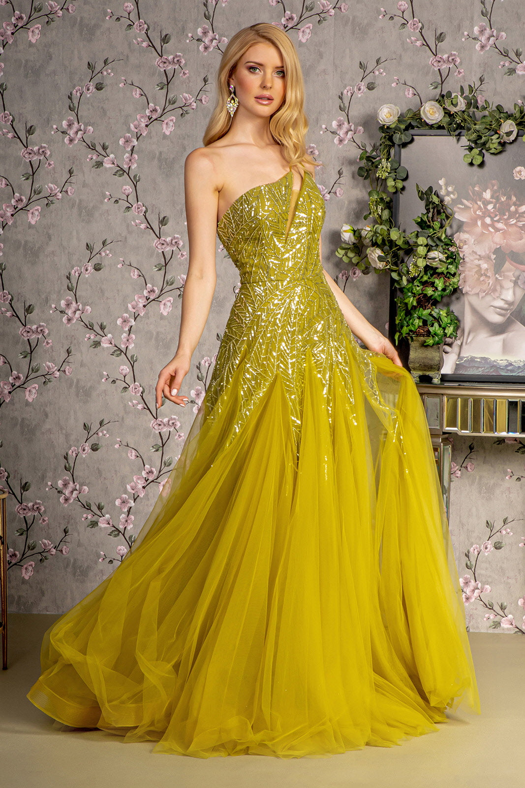Long Formal Sequin A Line Prom Dress