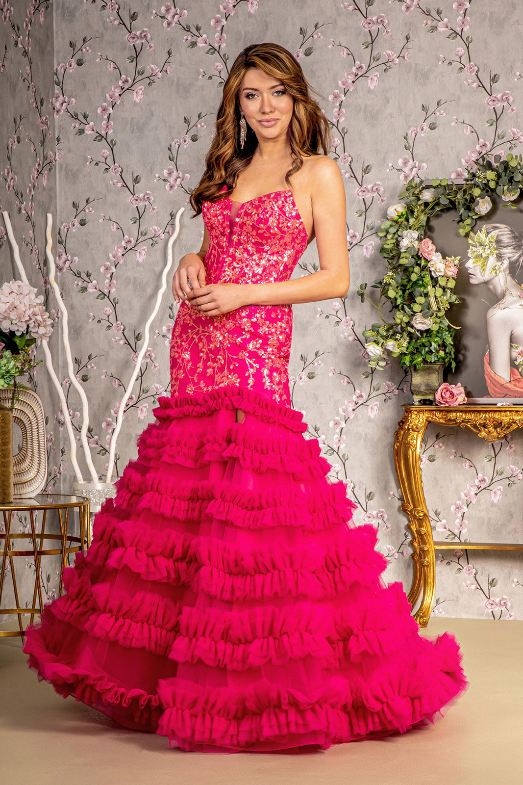 Cicinia Sage Prom Dress Long Sequins Sheath Beaded Evening Gown main image 1