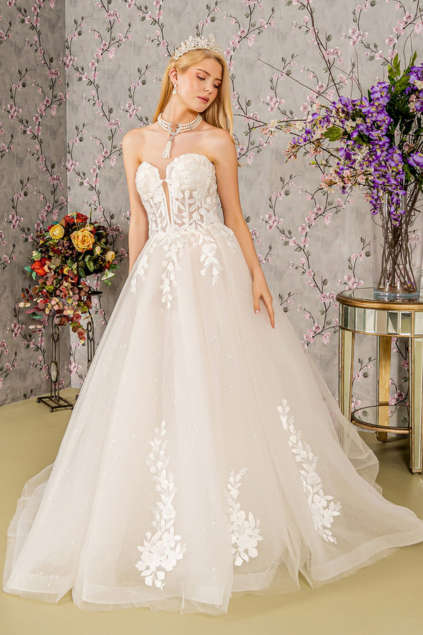 Long Sequin Beaded Wedding Dress