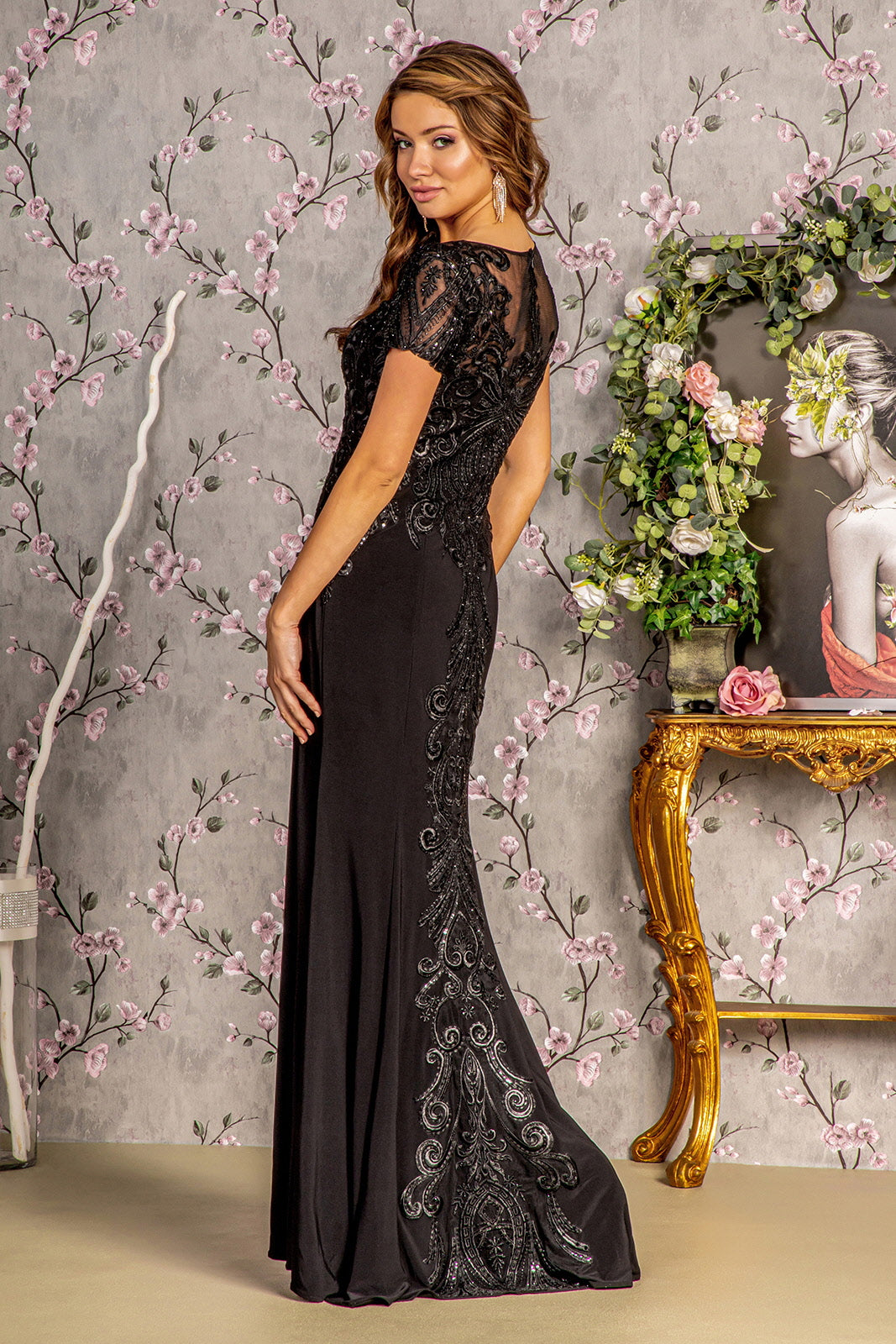 Taupe Long Mermaid Fit Mother of the Bride Formal Dress for $251.0