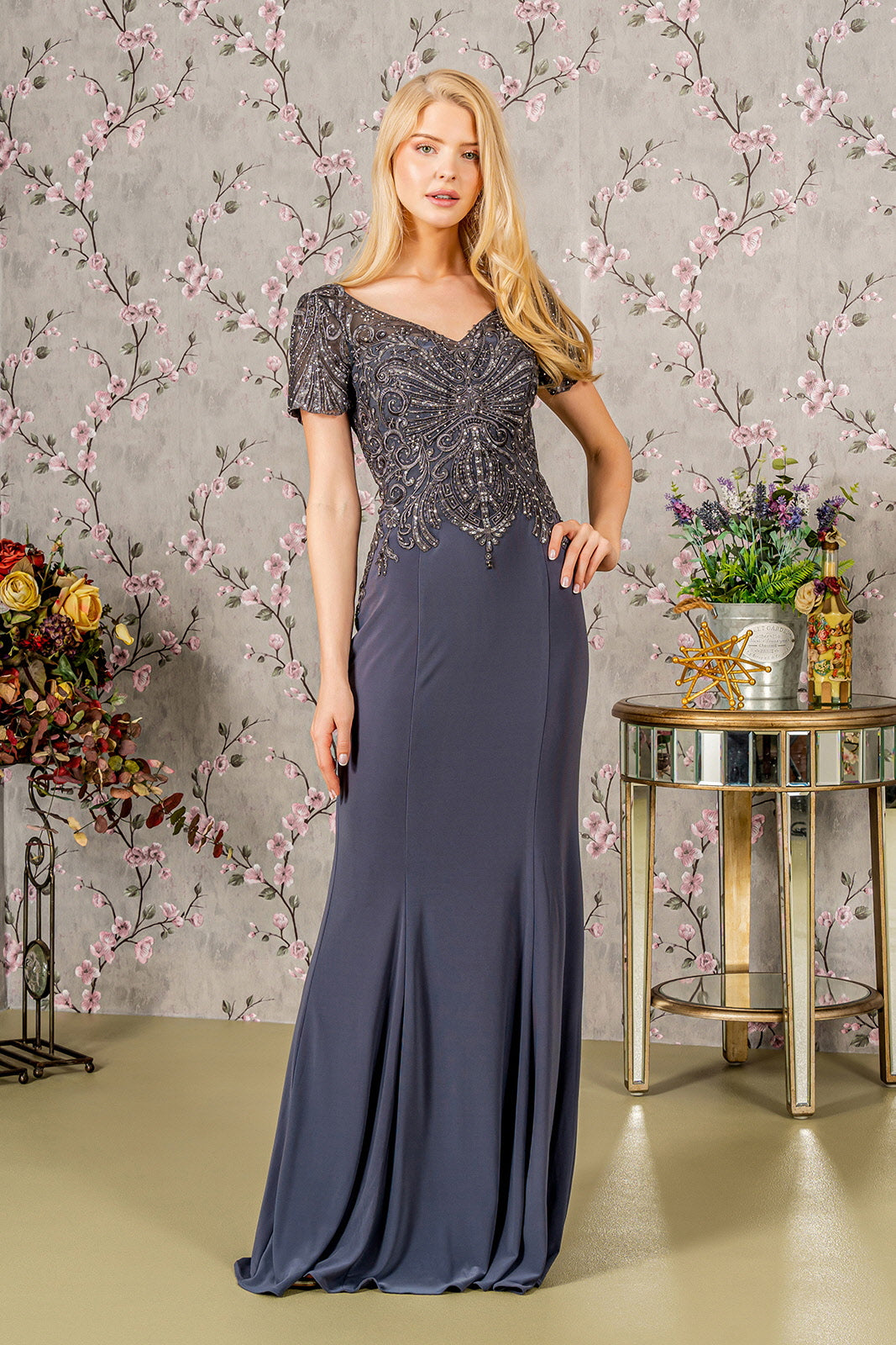 Long Mermaid Fit Mother of the Bride Formal Dress
