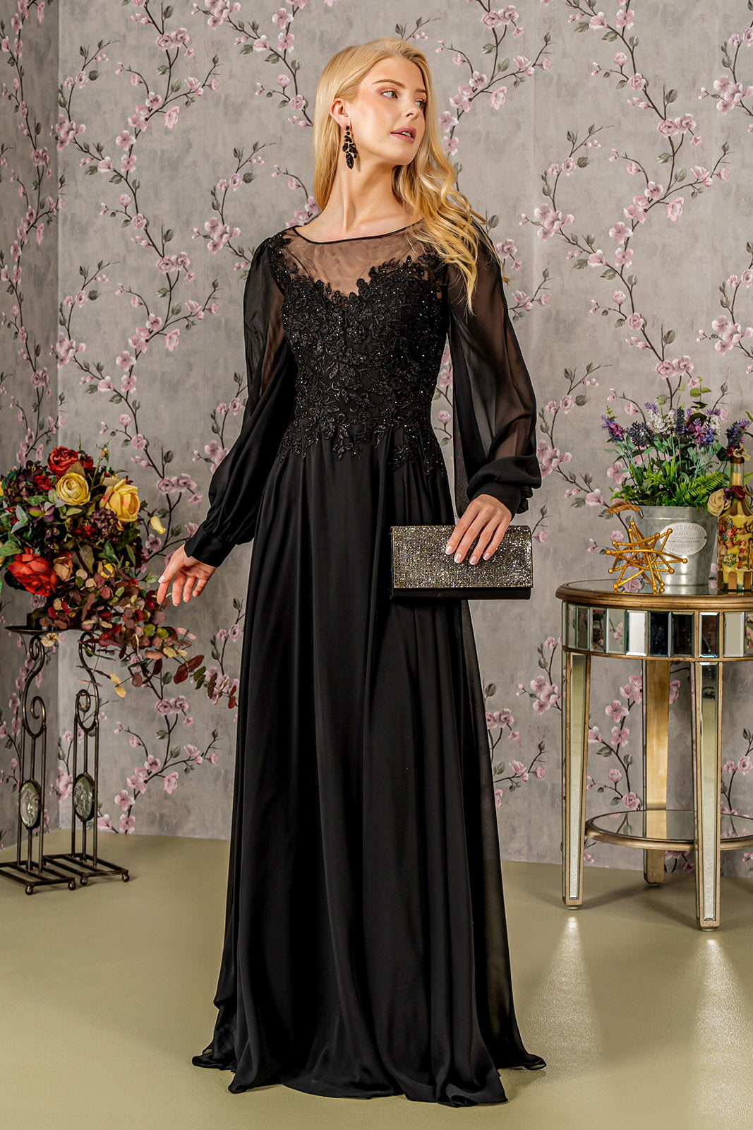 A Line Long Formal Mother of the Bride Dress - Teal / L A Line Long Formal Mother of the Bride Dress - Teal / L