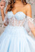 Prom Dresses Layered Skirt A line Long Prom Dress Baby Blue