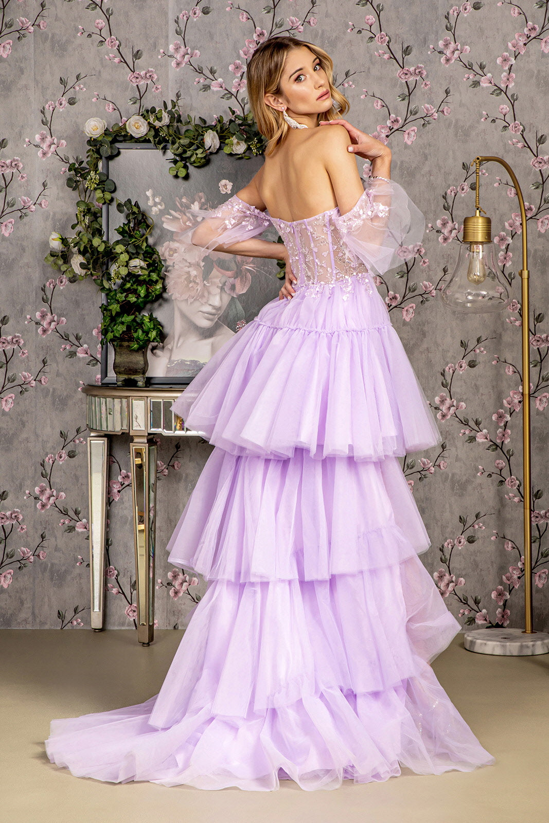 High Low Formal Detachable Overskirt Prom Dress