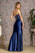 Prom Dresses Prom Sequin Ruched Side Mermaid Long Dress Navy