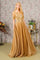 Mother of the Bride Dresses  Metallic A line Long Mother of the Bride Dress Gold