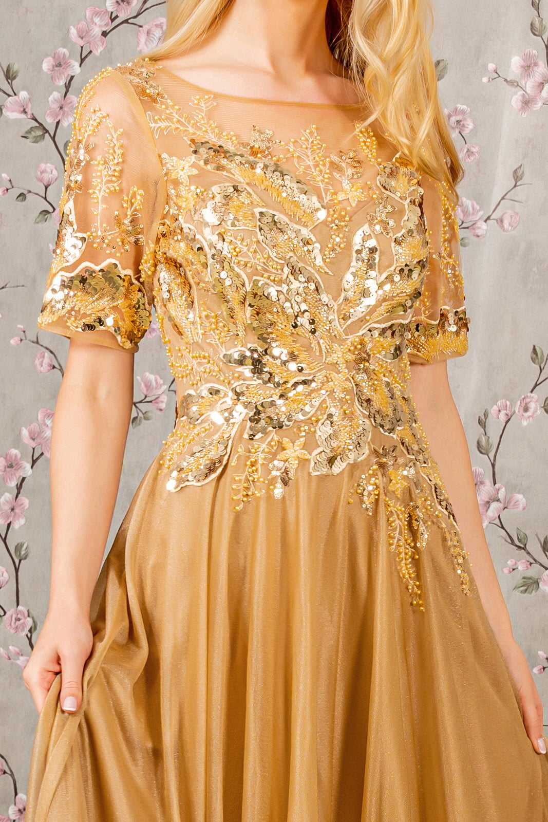 Gold Long Formal A Line Mother of the Bride Dress for $251.0 – The