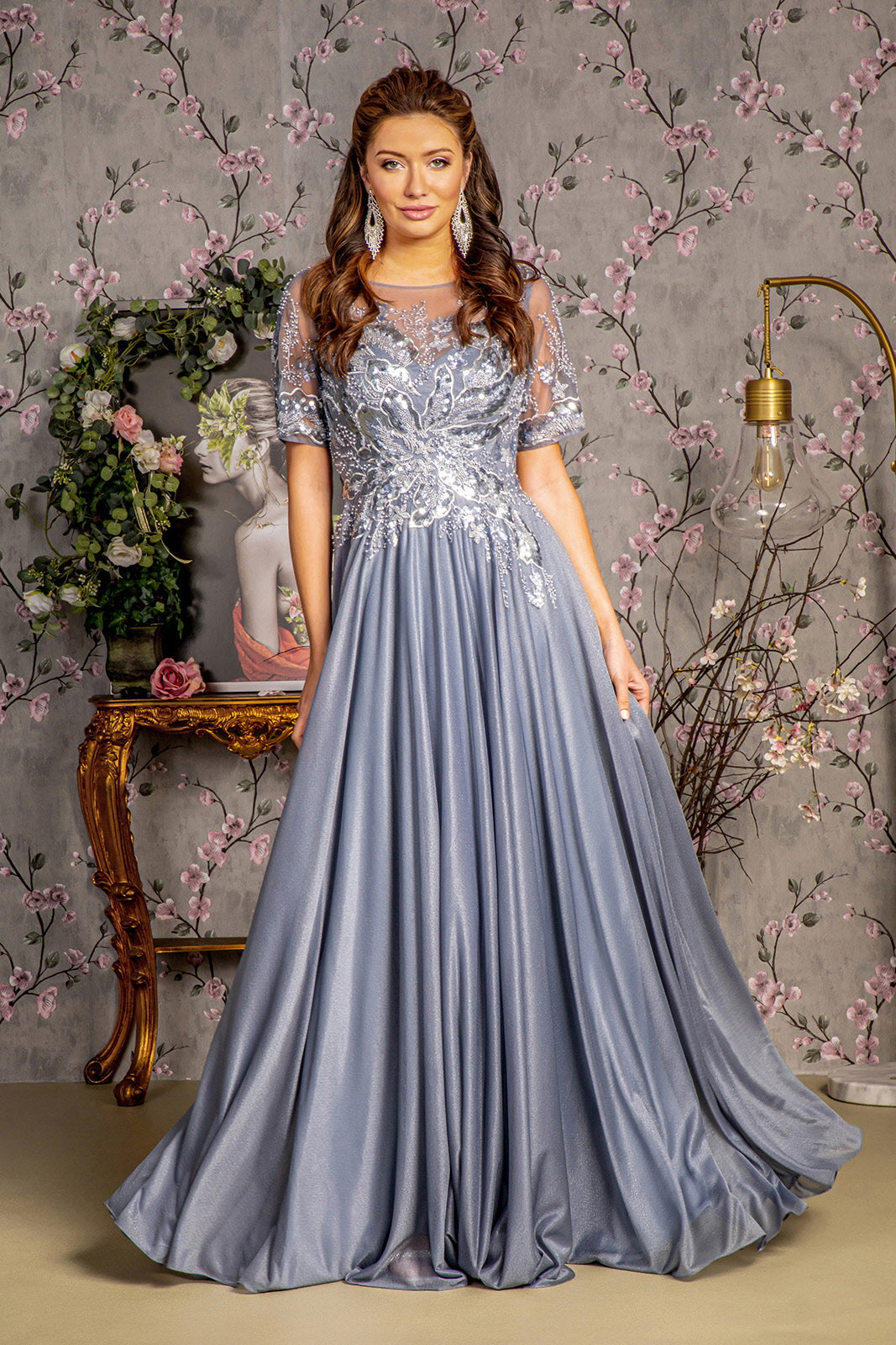 Long Formal A Line Mother of the Bride Dress