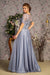 Mother of the Bride Dresses  Metallic A line Long Mother of the Bride Dress Silver